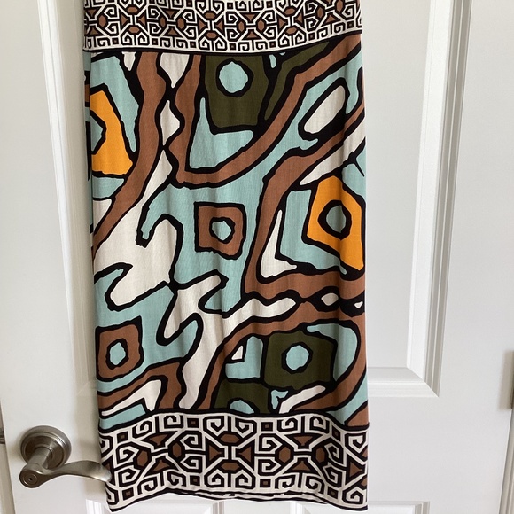 Diane von Furstenberg Silk Jersey One Shoulder Bodycon Midi Dress Graphic Print - Picture 4 of 8